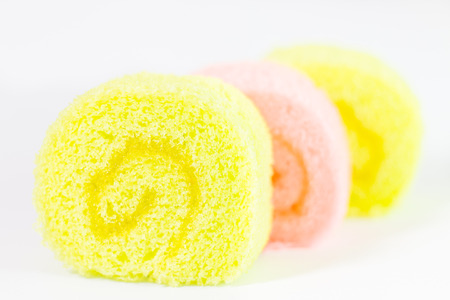 Colorful slice roll cakeの写真素材