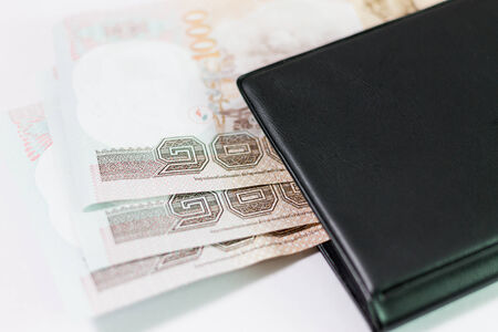 Thai banknote in pocketの写真素材