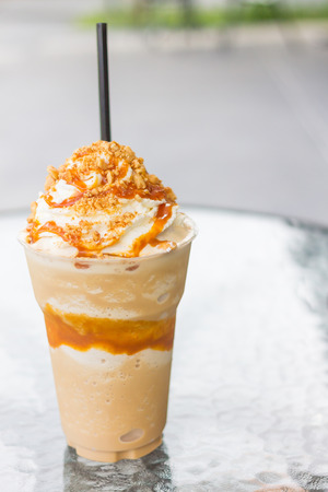 coffee caramel frappeの写真素材