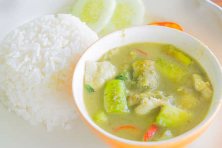 Green curry with Chicken , Thai foodの写真素材