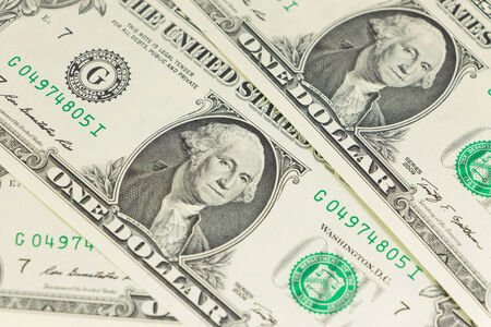 Close-up of one dollar on background