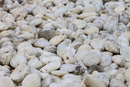 Small naturally white rock pebbles backgroundの写真素材