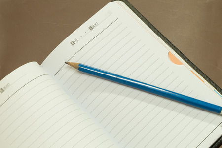 Closeup Empty Paper Year plane  and blue  pencil