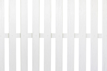 Wooden fence isolated on white backgroundの写真素材