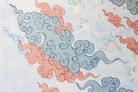 CHIANG MAI THAILAND - APRIL 15 : Traditional Thai style painting art on temple wall ,Watphadarabhirom a famous temple on April 15, 2015 in Chiangmai,Thailand.のeditorial素材