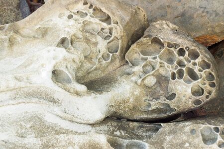 Close Up of rocky shore texture backgroundの写真素材