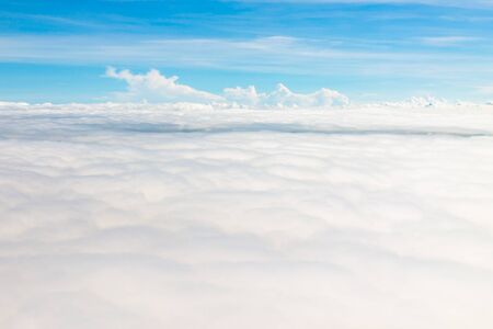 Top view from The airplane blue sky and white cloud