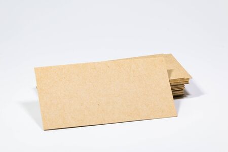 Blank business card on white backgroundの写真素材