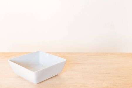 Empty Bowl on rustic wooden backgroundの写真素材