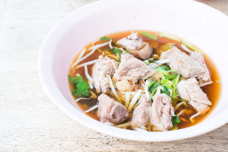 Stewed pork soup with Herb and bean sprout