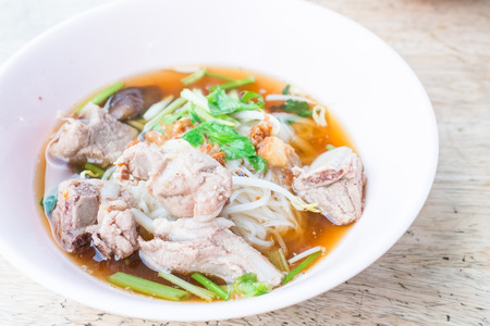 Rice noodle soup with Stewed porkの写真素材