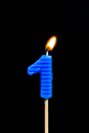 Birthday-anniversary candles showing Number. 1の写真素材