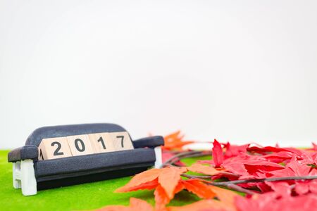 Merry Christmas and happy new year background  and number 2017 text
