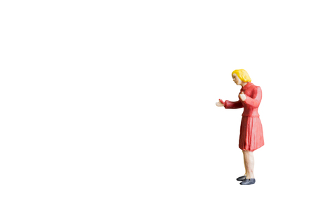 Miniature people isolated on white background with clipping path
の写真素材