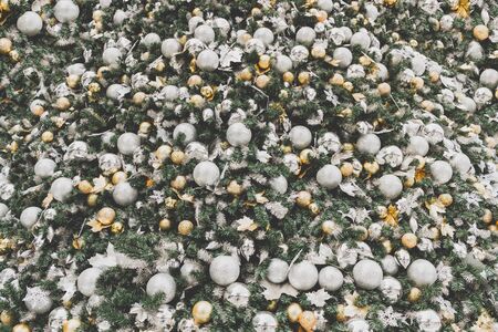 Beautiful decorated christmas tree background , Celebration and holiday conceptの写真素材