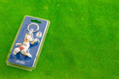 Chiang Mai, THAILAND 24 April 2018 : Wolf Zabivaka , The official mascot of the 2018 FIFA World Cup and the FIFA Confederations Cup 2017.のeditorial素材