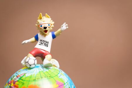Chiang Mai, THAILAND 11 June 2018 : Wolf Zabivaka, The official mascot of the 2018 FIFA World Cup...
