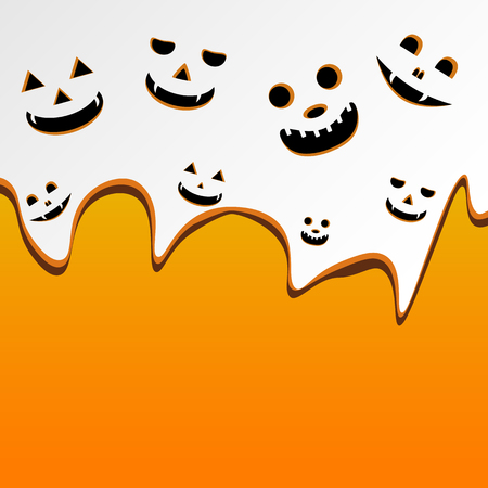 Halloween background pumpkins mask , Jack O Lantern smiling, vector illustration &#xA;のイラスト素材