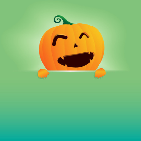 Halloween Background with Pumpkins Icons and Square Frame. Vector Illustration. Trick or Treat Concept.のイラスト素材