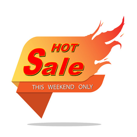 Hot sale price offer deal vector  designs with flame on white background . Vector illustrationのイラスト素材