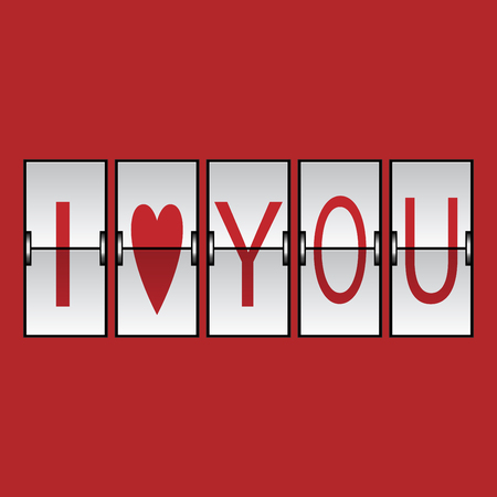 Word âLOVEâ on Flip Board Panel Concept. isolated on red background. vector illustration
のイラスト素材