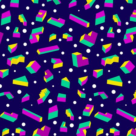 Memphis pattern design on blue background .vector illustrationsのイラスト素材