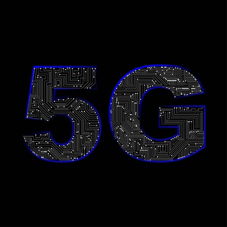 5G new wireless internet wifi connection.  Global network high speed innovation connection data conceptのイラスト素材