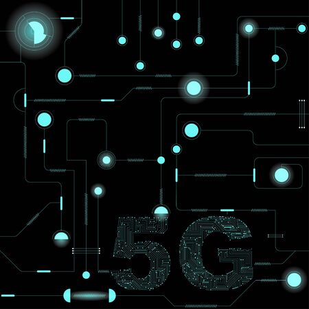 5G new wireless internet wifi connection.  Global network high speed innovation connection data...
