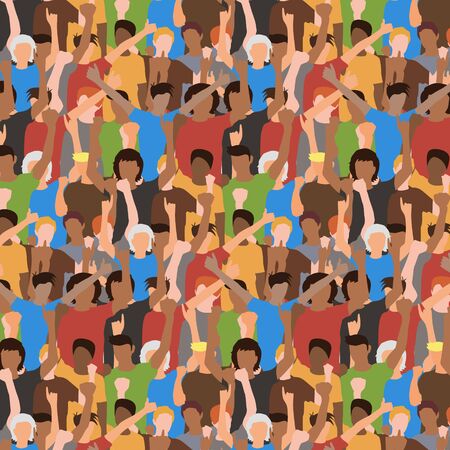 A crowd of happy people. vector illustrationのイラスト素材