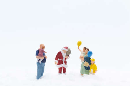 Miniature people, Santa claus and gifts for kid , Christmas and Happy New Year concept.の写真素材