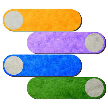 Recycled paper stick on white background 