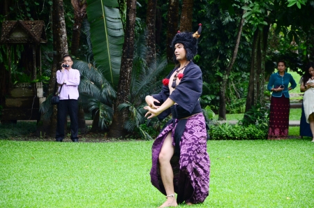 CHIANG RAI, THAILAND - JULY 18   Traditional event of Thai Yai s tribe to worship God and wish The king of Thailand on 18 July 2012 at  Baan Pa Ngiew, Robwiang,  Muang Chiang Rai, Thailandのeditorial素材