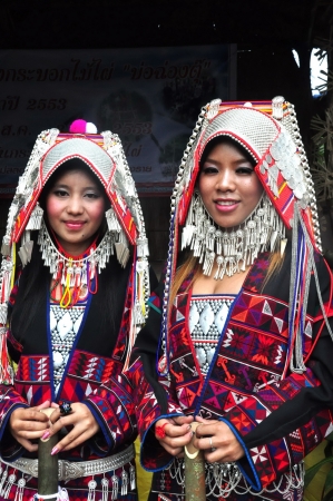 CHIANG RAI, THAILAND - SEP 2 : Swing Festival  Rams spawned Annual festival of Akha Akha Chiang Rai Association on 2 September 2010 at Baan Saen Jai , Mae Salong , Mae Fah Luang, Chiang Rai, Thailandのeditorial素材