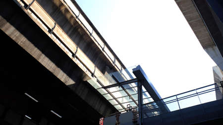 Low Angle View of Clear Sky With Architecture in City, Skyscraper, Empty Space.