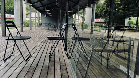 Empty Chair on Wooden Ground, Empty Chair