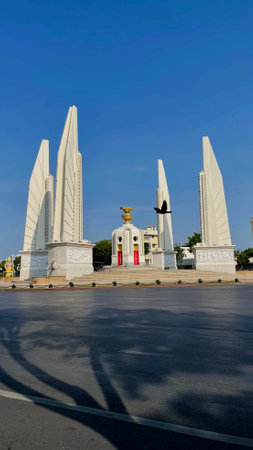 Architecture Of Monument, Democracy Monument With Blue sky in Bangkok, Thailand...,の写真素材
