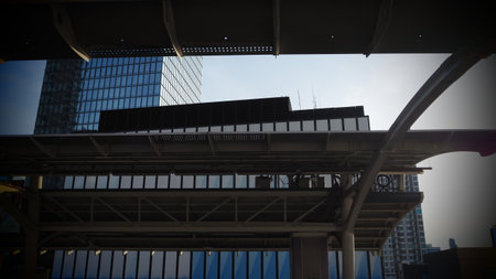 A low angle view of a modern building in Hong Kong, China.