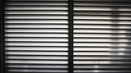 Blinds on the window in the morning. Abstract background.の写真素材