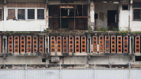Abandoned factory building in the city of Bangkok, Thailand.の写真素材