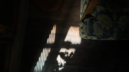 Detail of a white wall with a shadow