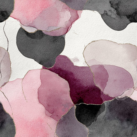 Seamlesspattern Abstract Ink and Watercolor Blend with Muted Pinks and Greys Creating an elegant and sophisticated aestheticの素材