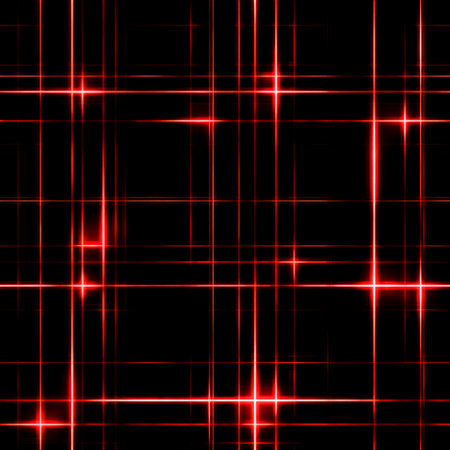 A vibrant and futuristic seamless pattern featuring an abstract geometric design composed of glowing neon red linesの素材