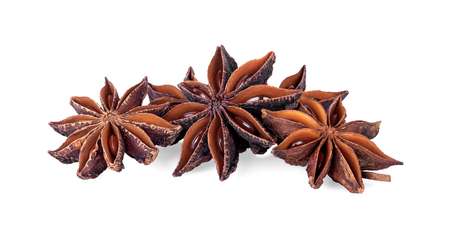 Chinese star anise seed isolated over the white background.の写真素材
