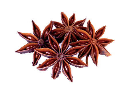Chinese star anise seed isolated over the white background.の写真素材