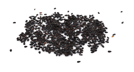 black sesame on white backgroundの写真素材