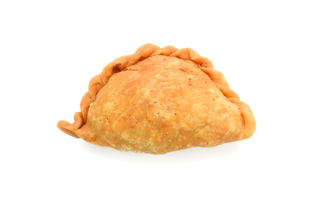 Curry puff on white backgroundの写真素材