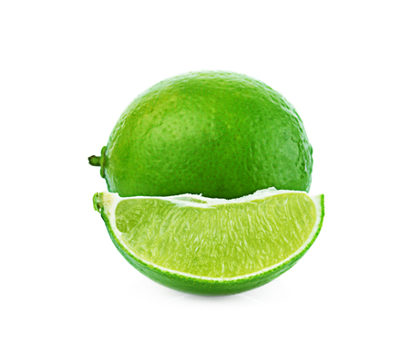 lemon lime on white backgroundの写真素材