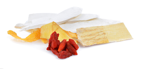 Chinese herbs ingredients for herbal soupの写真素材