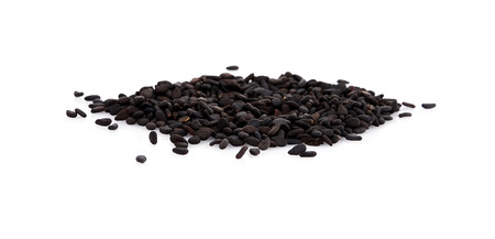 black sesame on white backgroundの写真素材
