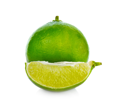 lemon lime on white backgroundの写真素材